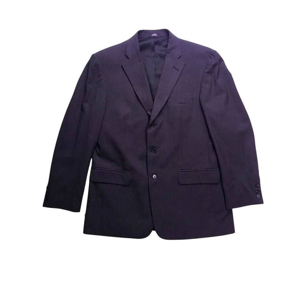 Haggar Blazer Mens 42R‎ Dark Gray Good Black Label 3-Button Suit Jacket Coat